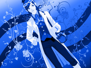 Blue woman goggles flower butterfly - dr. atl free wallpaper