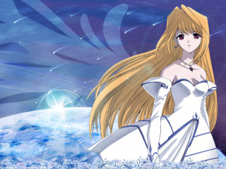 Woman white dress flowers sky - a field of flowers free wallpaper