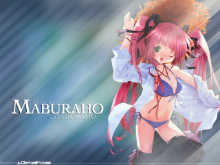 Pink haired girl fan hat - neoexpressionism free wallpaper
