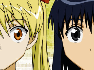 Two anime characters long hair - their face free wallpaper