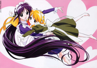 Anime couple hug purple pink - neoromanticism free wallpaper