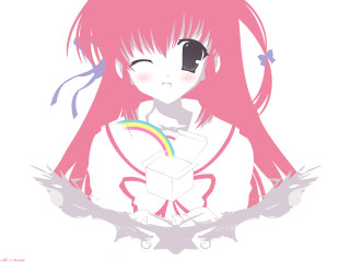 Pink hair rainbow girl anime - a pink hair free wallpaper