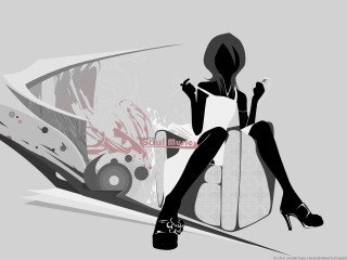 Woman sitting chair cigarette car - modern free wallpaper