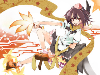 Girl bow sword cat flowers - her hand and a cat free wallpaper