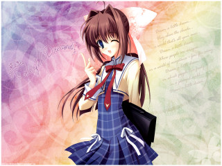 Girl schooluniform blackbag cellphone colorful - a colorful background free wallpaper