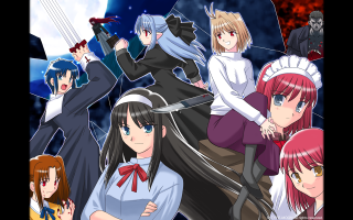 Anime moon girls horse puzzle - a background free wallpaper