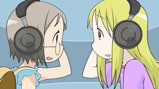 Mirror girls headphones blonde bangs - flat free wallpaper