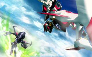 Anime flying clouds plane mecha - the air together free wallpaper