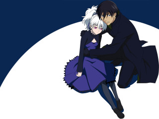 Moon hug neo romanticism dress - a blue sky behind them free wallpaper