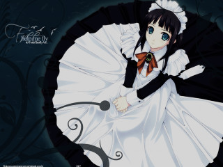 Anime girl white dress gothic - her head free wallpaper