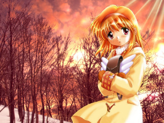 Girl yellow dress snow magic - a yellow dress free wallpaper