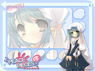 Girl blue peace sign green - 2 d sprite free wallpaper