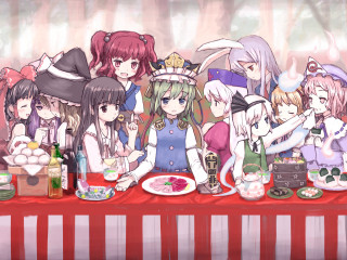 Anime girls costumes table food - costume free wallpaper