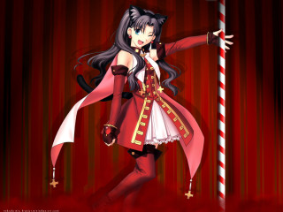 Red white anime woman candycane - a candy cane free wallpaper