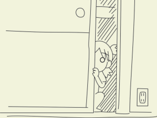 Girl window ball animalears lineart - lineart free wallpaper