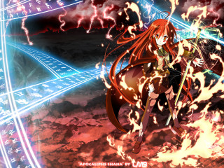 Fiery attack anime girl sunset - a sword free wallpaper for desktop