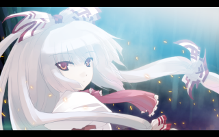 Silver hair girl flower flag - luminous free wallpaper