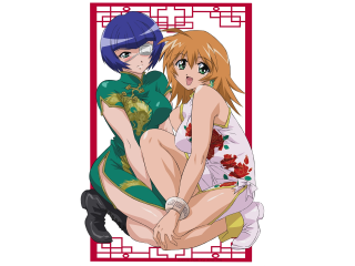 Anime characters chinese dress blue - a white background free wallpaper