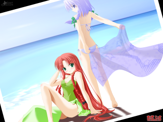 Anime girls beach longdress sarong - a long dress free wallpaper