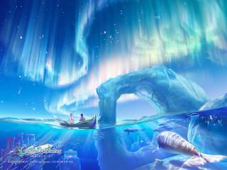 Aurora borealis man boat museum - global free wallpaper