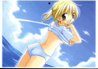 Cartoon girl bikini water horizon - a cartoon girl in a bikini free wallpaper