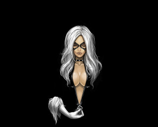 Woman white hair black top - a black top free wallpaper