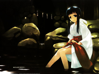 Woman white dress red ribbon - her waist free wallpaper