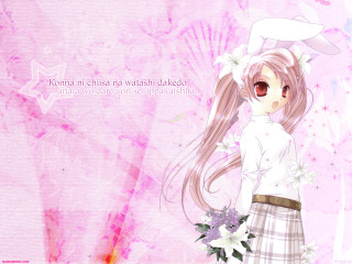 Girl flower pink anime sakura - long hair and a flower free wallpaper