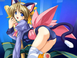 Anime girl cat ears tail 4 - a picture free wallpaper