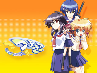 Anime girls guns blue red - background free wallpaper