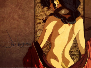 Woman mask red dress corner - half body free wallpaper