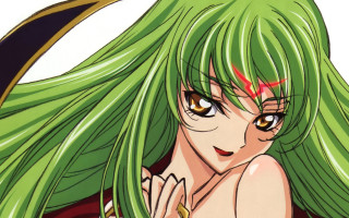 Green hair sword woman eizan - her head free wallpaper