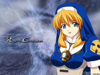 Blonde angelic nun sword jewel - a blue outfit free wallpaper