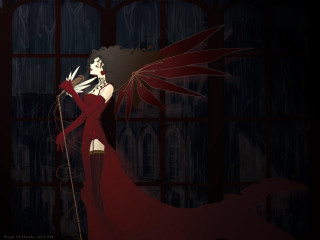 Woman red dress microphone dragon - a red dragon free wallpaper
