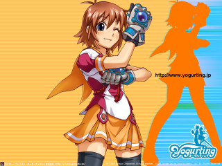 Girl gun silhouette armor orange 2 - a gun free wallpaper