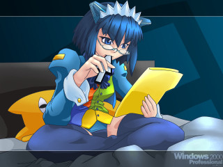 Cartoon character sitting bed yellow - a bed holding free wallpaper