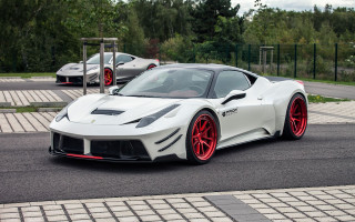 White sports car driving street 5 - road free wallpaper