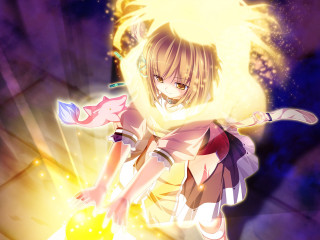 Girl sword glowinglight darkroom magicalgirl - explosion free wallpaper