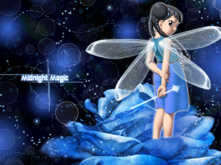 Fairy blue dress white butterfly - her back free wallpaper