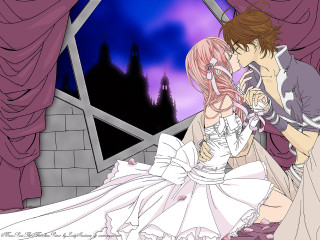 Castle sky couple kissing night - a castle in the background free wallpaper