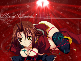 Red woman anime night sky - a red outfit free wallpaper