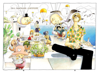 Cartoon man table balloons manga - a bunch of balloons free wallpaper