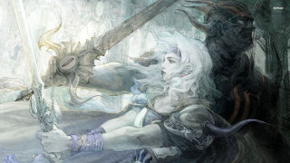 Woman sword demon forest man - amano free wallpaper