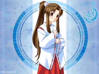 Red dress girl ponytail blue - anime visual free wallpaper