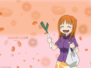 Cheerful orange figure with carrot - cheerful free wallpaper