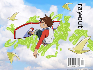 Flying cartoon boy surfboard book - adam manyoki free wallpaper