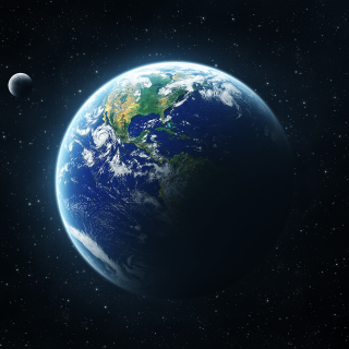 Earth view space moon stars - the sky above free wallpaper