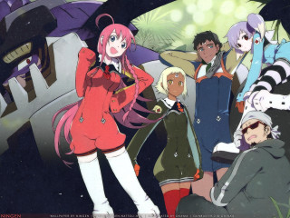 Anime group plane woman red - synchromism free wallpaper