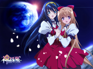 Anime girls blue planet moon - a blue planet free wallpaper