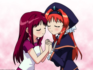 Yuri kissing anime children hands - a picture free wallpaper